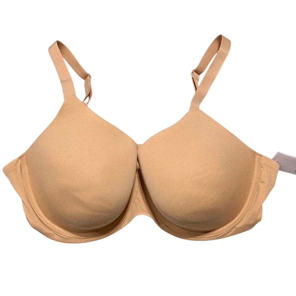 Auden Lightly Lined Full Coverage Bra Women 42DD Pearl Tan NWT Smooth Underwire